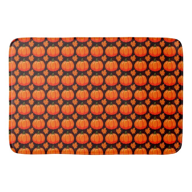 Tapis De Bain Citrouilles et feuilles d'automne (Devant)