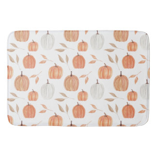 Tapis De Bain Citrouilles et feuilles d'automne