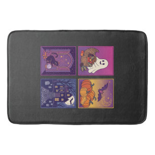Tapis De Bain Citrouilles fantômes d'Halloween Maison hantée Cha