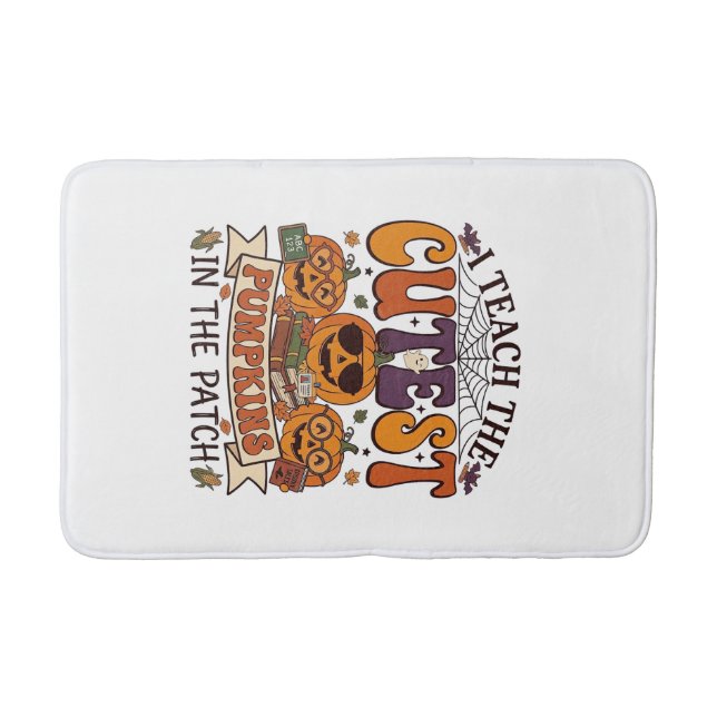 Tapis De Bain Citrouilles les plus mignonnes Halloween Lunettes  (Devant)