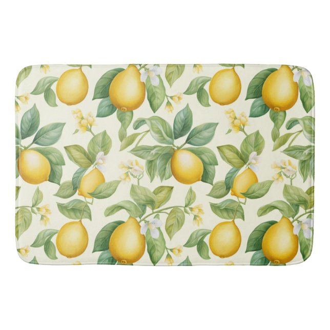 Tapis De Bain Citrus aux fleurs de citron méditerranéen (Devant)