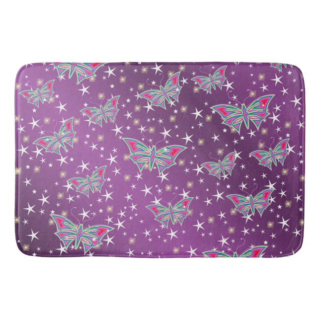 Tapis De Bain clair, brillant, papillons, exclusif + motif, (Devant)