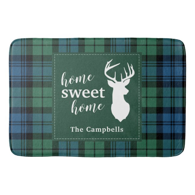 Tapis De Bain Clan de Noël Tartan personnalisé Campbell Plaid (Devant)