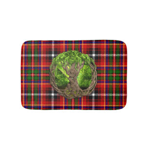 Tapis De Bain Clan Innes Tartan Et Arbre Celtique De Vie