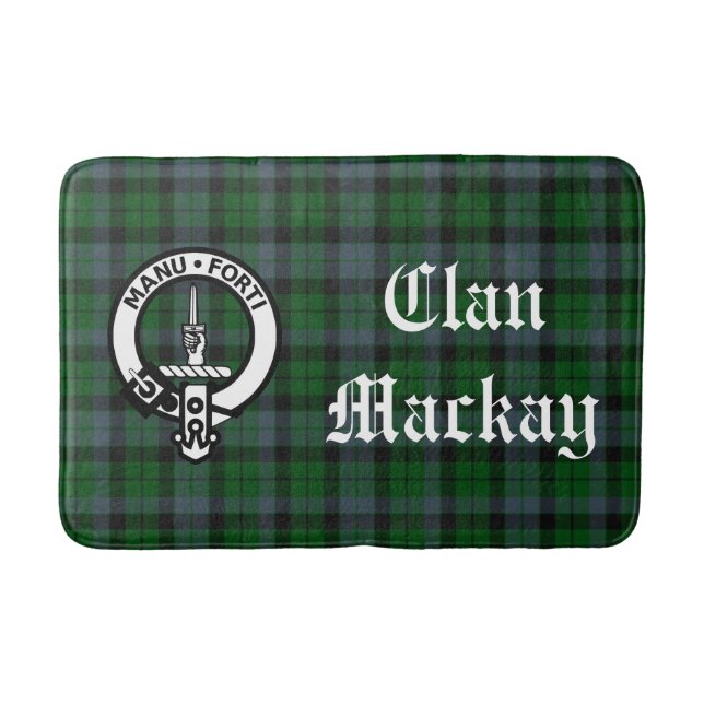 Tapis De Bain Clan Mackay Crest Badge & Tartan (Devant)