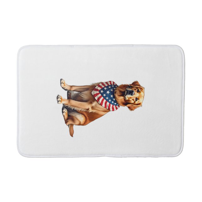 Tapis De Bain Classic Patriotic Golden Retriever Vintage Shirt 2 (Devant)