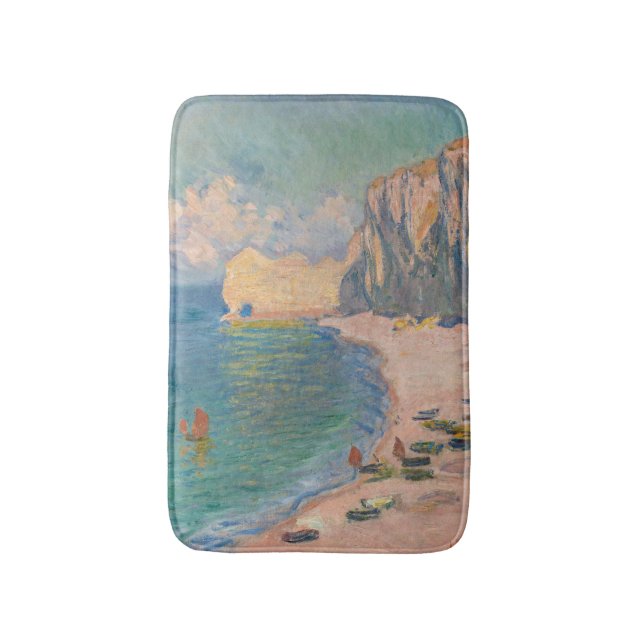 Tapis De Bain Claude Monet - Etretat : Plage et Falaise d'Amont (Devant (Vertical))