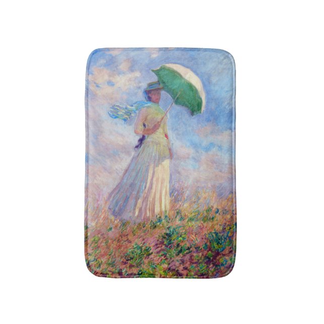 Tapis De Bain Claude Monet - Femme avec un parasol face à droite (Devant (Vertical))