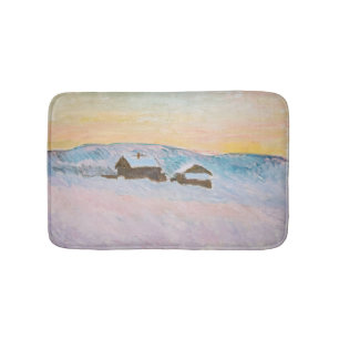 Tapis De Bain Claude Monet - Norvège Paysage, Maisons Bleues