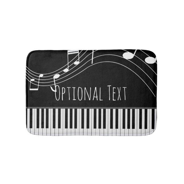 Tapis De Bain Clavier de piano et notes musicales (Devant)