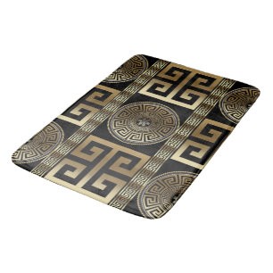 Tapis De Bain Clé grecque dorée
