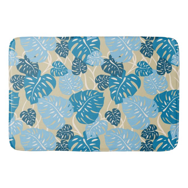 Tapis De Bain Cliff Hanger Feuille Tropicale Hawaïenne Monstera (Devant)