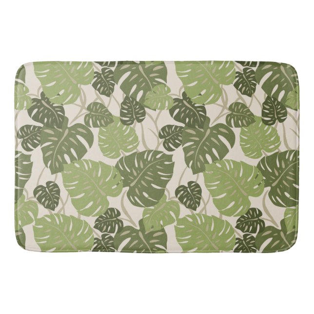 Tapis De Bain Cliff Hanger Hawaiian Tropical Monstera Leaf (Devant)