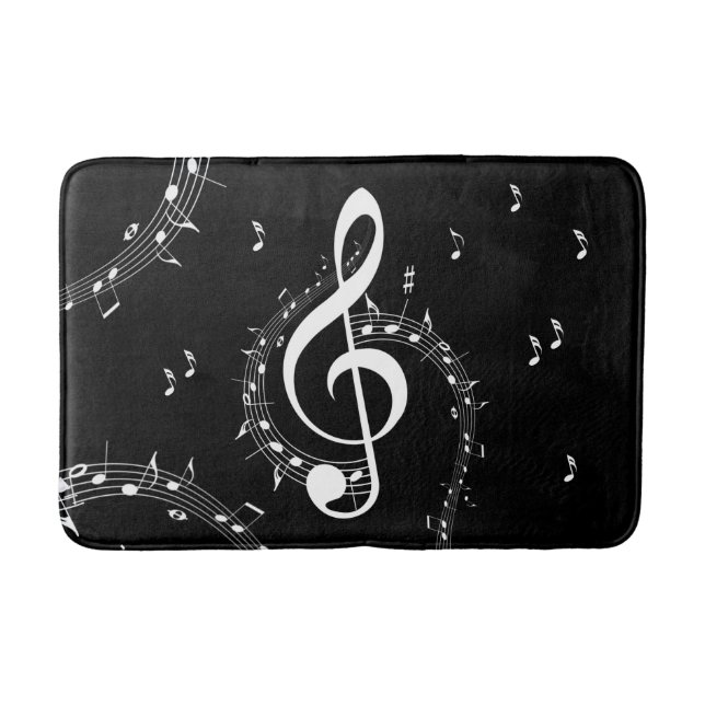 Tapis De Bain Climacic G Clef Music Black (Devant)