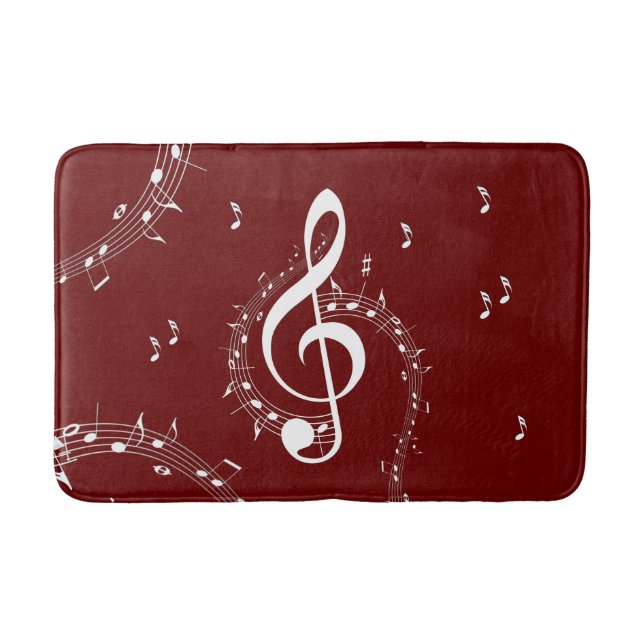 Tapis De Bain Climacic G Clef Music Rouge (Devant)