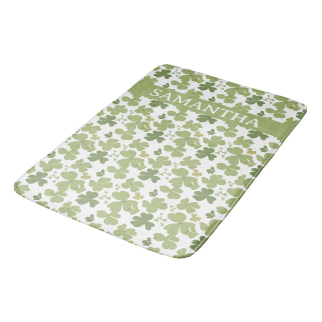 Tapis De Bain Cloverleaf St Patrick Jour Nom personnalisé (Angle)
