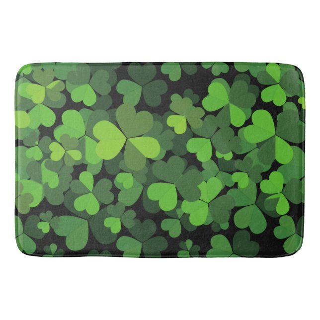 Tapis De Bain Clovers verts, Lucky Clovers, Saint Patrick's Day (Devant)