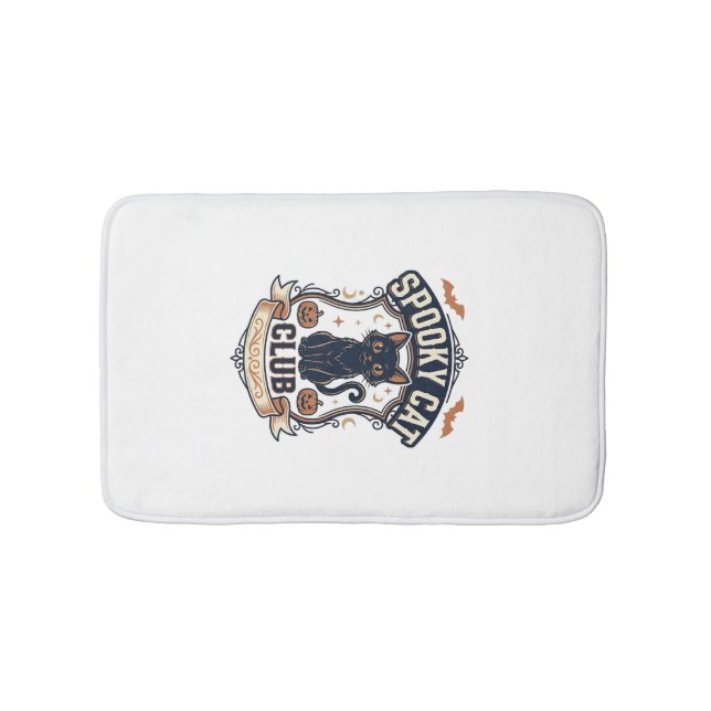 Tapis De Bain Club de chat effrayant Chat Halloween Chat effraya (Devant)