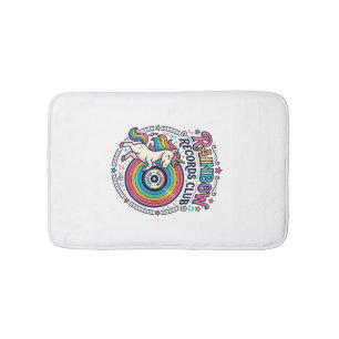 Tapis De Bain Club de disques Licorne Arc-en-ciel Fond Blanc Mig