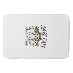 Tapis De Bain Club Social des Chats Fantômes d'Halloween Chat Ef