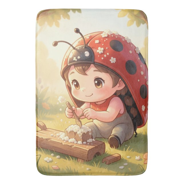 Tapis De Bain Coccinelle et le royaume de nectar caché (devant Vertical)