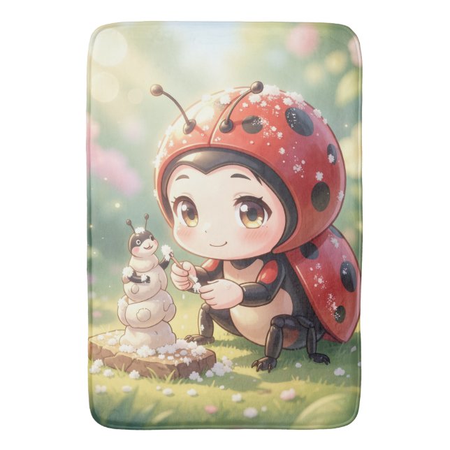 Tapis De Bain Coccinelle et le royaume de nectar caché.7 (devant Vertical)
