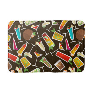 Tapis De Bain cocktail Motif et boisson longue, bar à cocktails