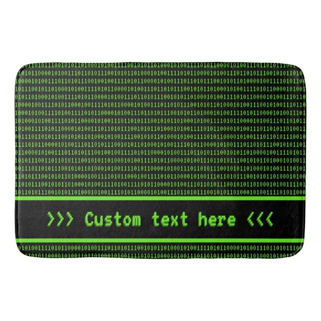 Tapis De Bain Code machine noir & vert - Votre message Homme (Devant)