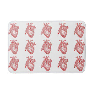 Tapis De Bain Coeur Anatomique Rouge