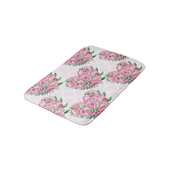 Tapis De Bain coeur de la tourbe d'aquarelle (Angle)