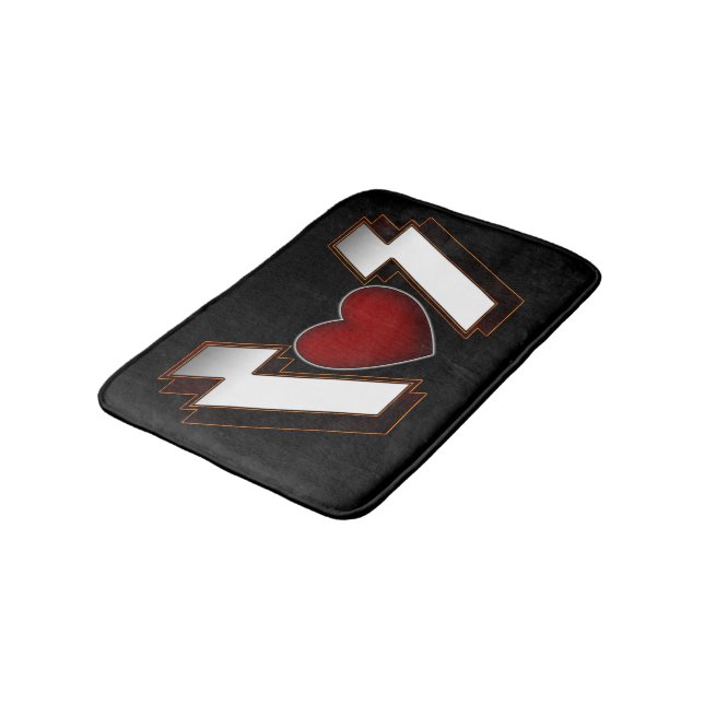 Tapis De Bain Coeur métallique lourd (Angle)