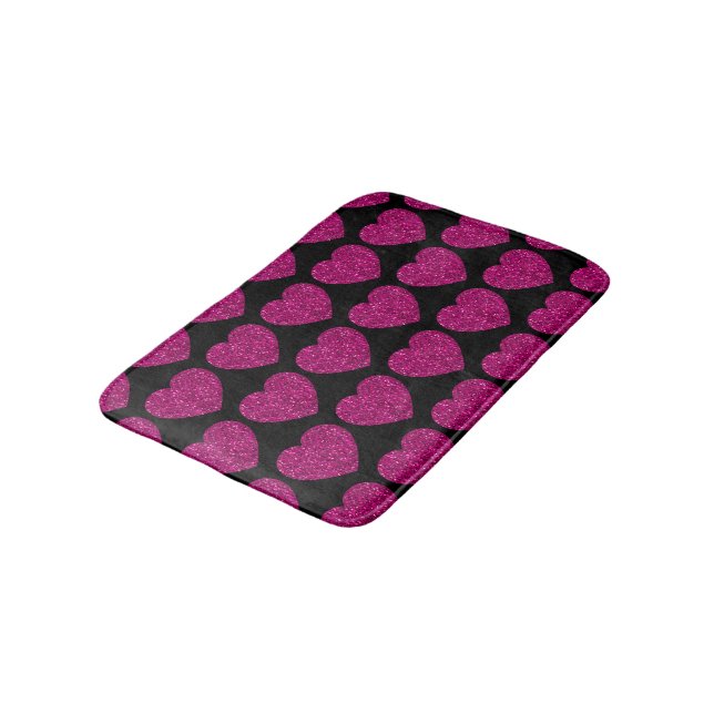 Tapis De Bain Coeur rose chaud faux parties scintillant scintill (Angle)