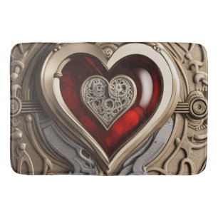 Tapis De Bain Cœur Steampunk Intemporel de l'Amour