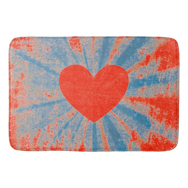 Tapis De Bain Coeur valentin de starburst rouge (Devant)