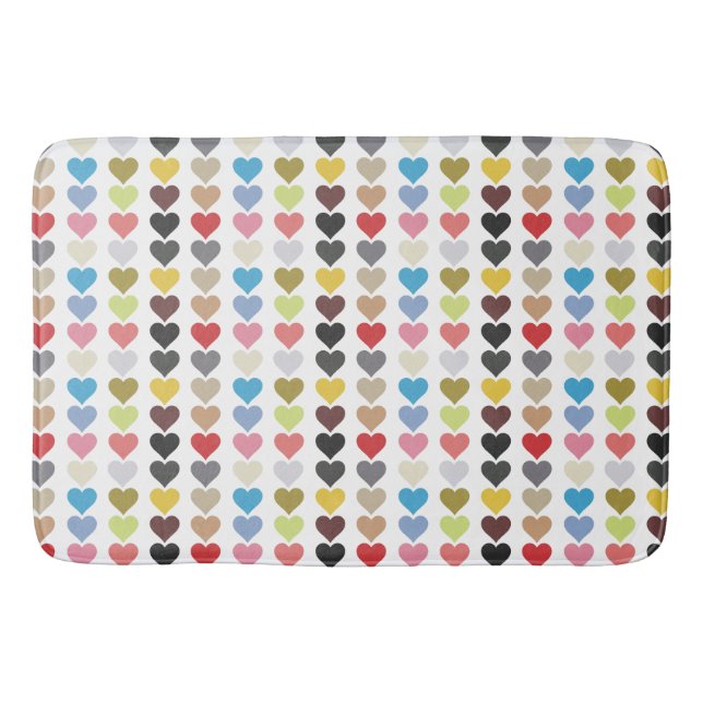 Tapis De Bain Coeurs De Couleur (Devant)