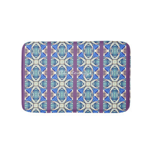 Tapis De Bain Coeurs de mandala bleu motif Thunder_Cove