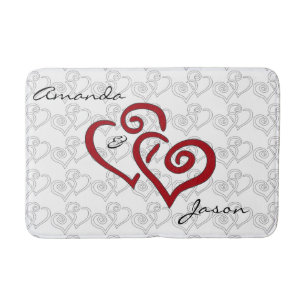 Tapis De Bain Coeurs enmêlés Design Mat de bain