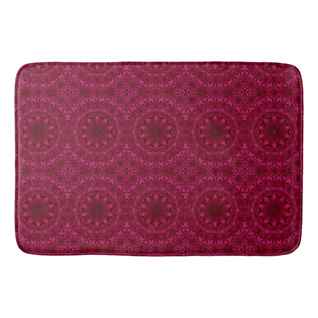 Tapis De Bain Cœurs et fleurs abstraits (Devant)