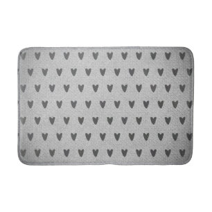 Tapis De Bain Cœurs Fantaisistes Burlap Gris Maison de Ferme Rus