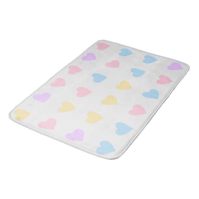 TAPIS DE BAIN COEURS PASTEL (Angle)