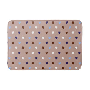 Tapis De Bain Coeurs Polka sur brun pâle