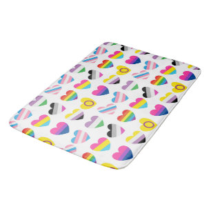 Tapis de bain coeurs Pride