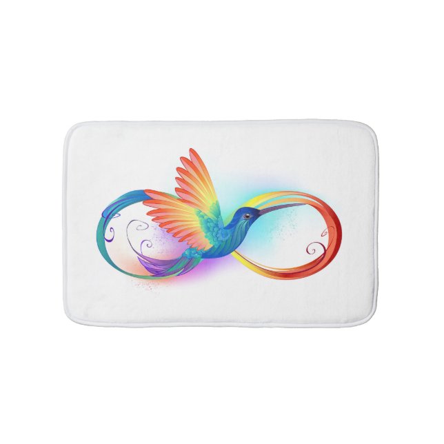 Tapis De Bain Colibri arc-en-ciel avec symbole Infinity (Devant)
