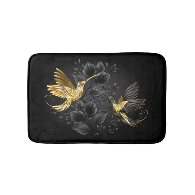 Tapis De Bain Colibri noir et or (Devant)