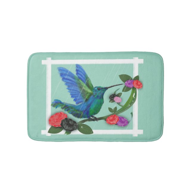Tapis De Bain colibri turquoise (Devant)