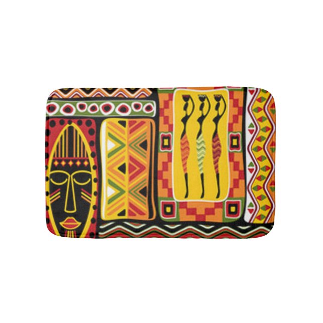 Tapis De Bain Collage d'impression couleur Motif africain (Devant)