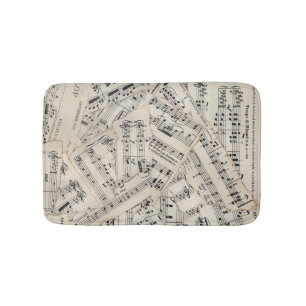 Tapis De Bain Collage vintage papier de musique