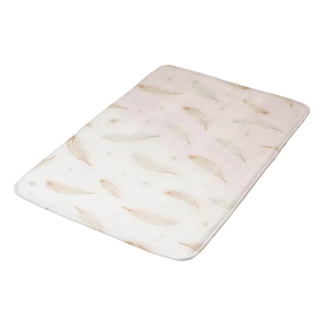 Tapis De Bain Collection Bohème de plumes modernes de luxe (Angle)