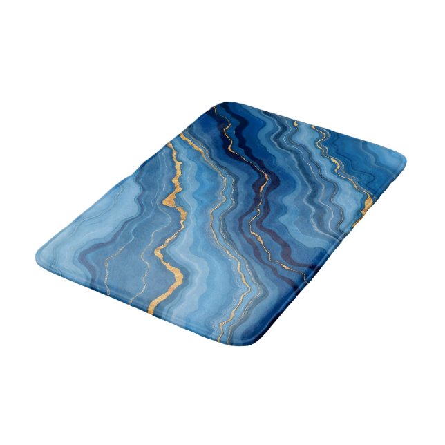 Tapis De Bain Collection de marbre bleu azur (Angle)