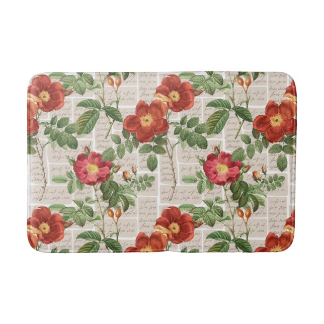 Tapis De Bain Collection d'illustrations du patrimoine Rose vict (Devant)